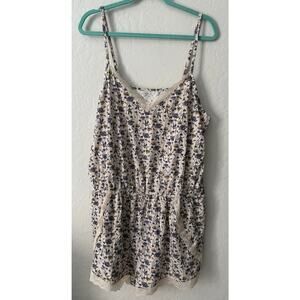 Third Love Wonderknit Romper Floral and Lace Pajama Size 1X NEW with Tags